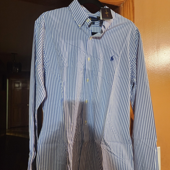 Ralph Lauren Blue Striped Men's Shirt - Picture 2 of 5